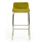 Adhil Mid-Century Green Fabric Bar Stool