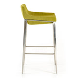 Adhil Mid-Century Green Fabric Bar Stool