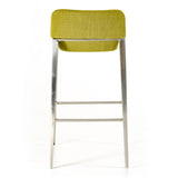 Adhil Mid-Century Green Fabric Bar Stool