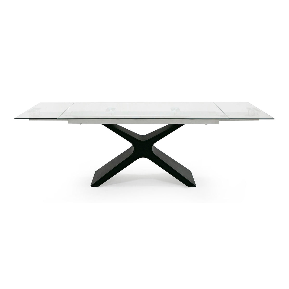 Adler Modern Black Glass Extendable 63"/94.5" Dining Table