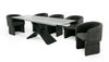 Adler Modern Black Glass Extendable 63"/94.5" Dining Table