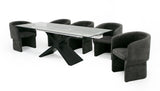 Adler Modern Black Glass Extendable 63"/94.5" Dining Table