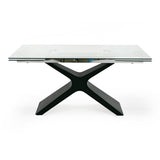 Adler Modern Black Glass Extendable 63"/94.5" Dining Table