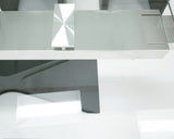 Adler Modern Black Glass Extendable 63"/94.5" Dining Table