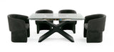 Adler Modern Black Glass Extendable 63"/94.5" Dining Table
