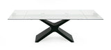 Adler Modern Black Glass Extendable 63"/94.5" Dining Table