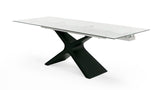 Adler Modern Black Glass Extendable 63"/94.5" Dining Table