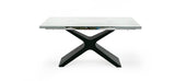 Adler Modern Black Glass Extendable 63"/94.5" Dining Table