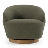 Agatha Modern Hemp Fabric Swivel Accent Chair