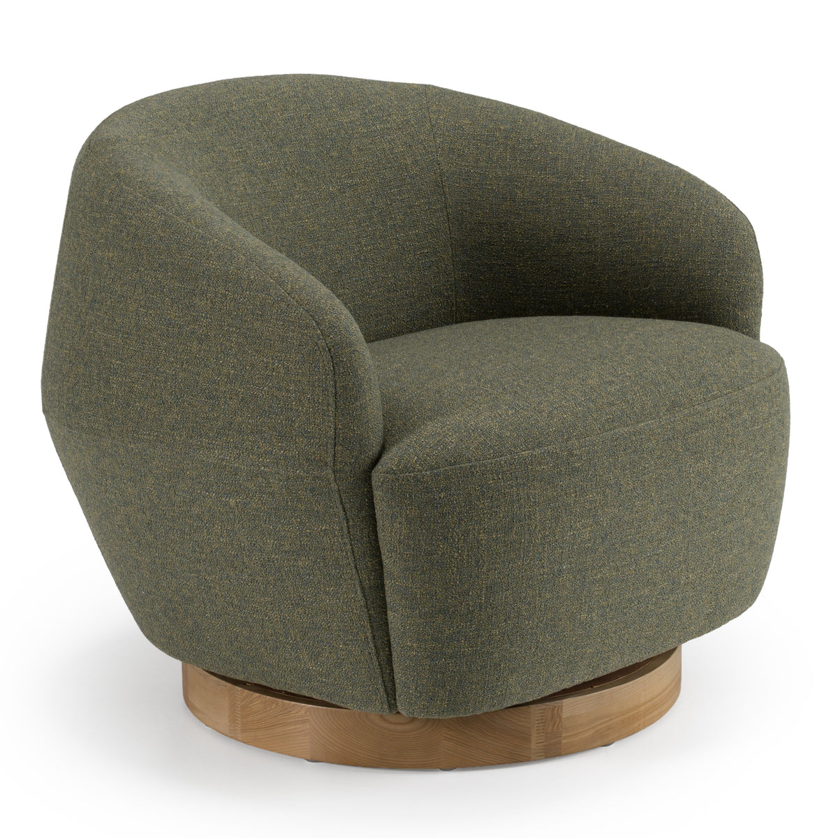 Agatha Modern Hemp Fabric Swivel Accent Chair