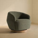 Agatha Modern Hemp Fabric Swivel Accent Chair