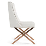 Alexia Modern White + Rosegold Dining Chair