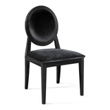 Alice Transitional Black Lacquer Fabric Dining Chair