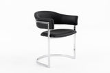 Allie Contemporary Black Leatherette Dining Chair