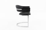 Allie Contemporary Black Leatherette Dining Chair