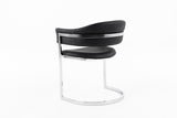 Allie Contemporary Black Leatherette Dining Chair