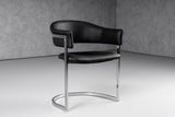 Allie Contemporary Black Leatherette Dining Chair