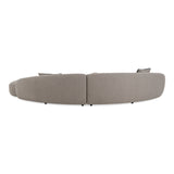 Allis Glam Grey and Black Fabric Curved Sectional Sofa