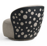 Allis Glam Grey and Black Fabric Swivel Accent Chair