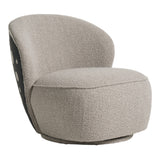 Allis Glam Grey and Black Fabric Swivel Accent Chair