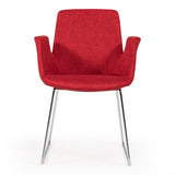 Altair Mid-Century Red Fabric Dining Chair