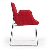 Altair Mid-Century Red Fabric Dining Chair