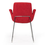 Altair Mid-Century Red Fabric Dining Chair