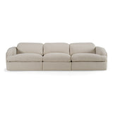 Ambler Modern Off-White Fabric Sofa with 2 Power Recliners