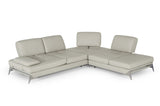 Andrea Modern Grey Leather Sectional Sofa