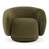 Andrew Modern Green Fabric Swivel Accent Chair