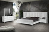 Angela Italian Modern White Eco Leather 4-Piece Bedroom Set and Wings