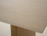 Angus Modern Cream Ash + Gold Dining Table