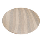 Aragats Modern Faux Travertine Concrete Round Dining Table