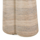 Aragats Modern Faux Travertine Concrete Round Dining Table