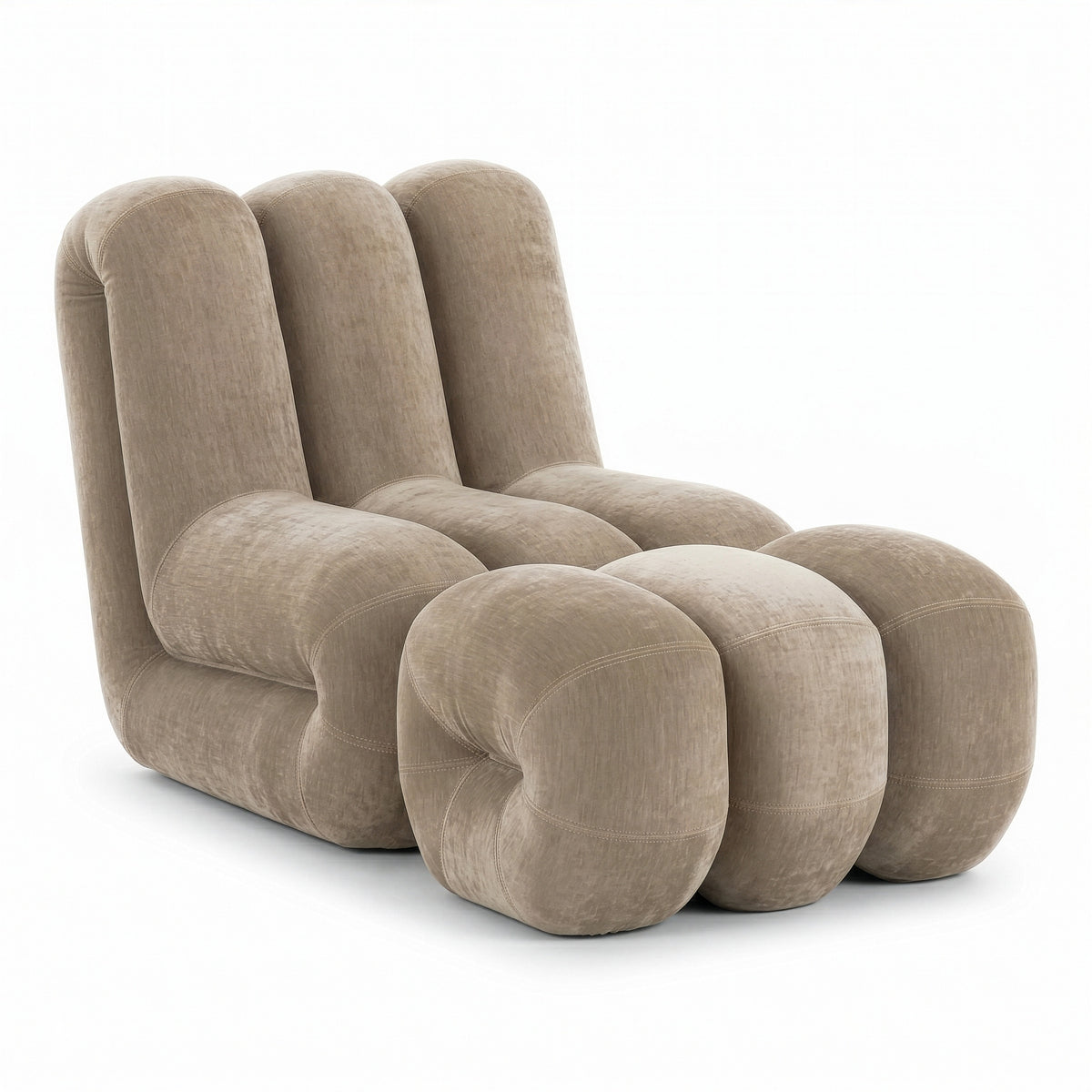 Archie Modern Taupe Fabric Accent Chair + Ottoman
