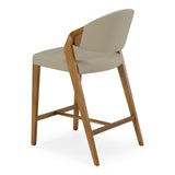 Arlo Mid-Century Beige & Walnut Counter Chair