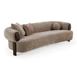 Arnaud Modern Tan Fabric + Brown Oak Sofa