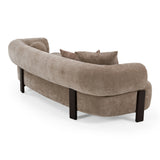 Arnaud Modern Tan Fabric + Brown Oak Sofa