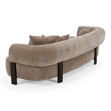 Arnaud Modern Tan Fabric + Brown Oak Sofa