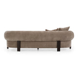 Arnaud Modern Tan Fabric + Brown Oak Sofa