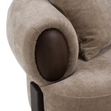 Arnaud Modern Tan Fabric + Brown Oak Sofa