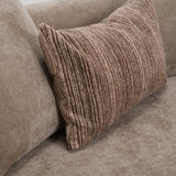 Arnaud Modern Tan Fabric + Brown Oak Sofa