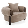 Arnaud Modern Tan Fabric + Brown Oak Accent Chair