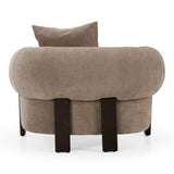 Arnaud Modern Tan Fabric + Brown Oak Accent Chair