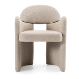 Ashley Modern Beige Fabric + Brushed Brass Dining Chair