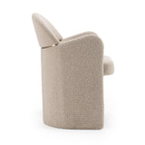 Ashley Modern Beige Fabric + Brushed Brass Dining Chair
