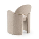 Ashley Modern Beige Fabric + Brushed Brass Dining Chair