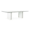 Ashley Modern Glass + White Fiberglass Dining Table