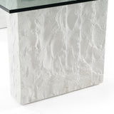 Ashley Modern Glass + White Fiberglass Dining Table