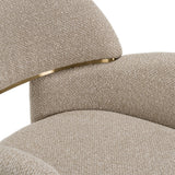 Ashley Modern Beige Fabric + Brushed Brass Counter Chair